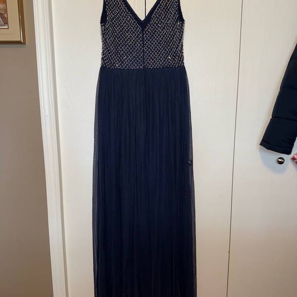 Adrianna Papell Long Mesh Embellished Gown - Picture 5 of 16